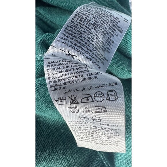 Banana Republic Luxury Blend Women's Sz L Green V-Neck Sweater Silk Cashmere - Picture 6 of 8